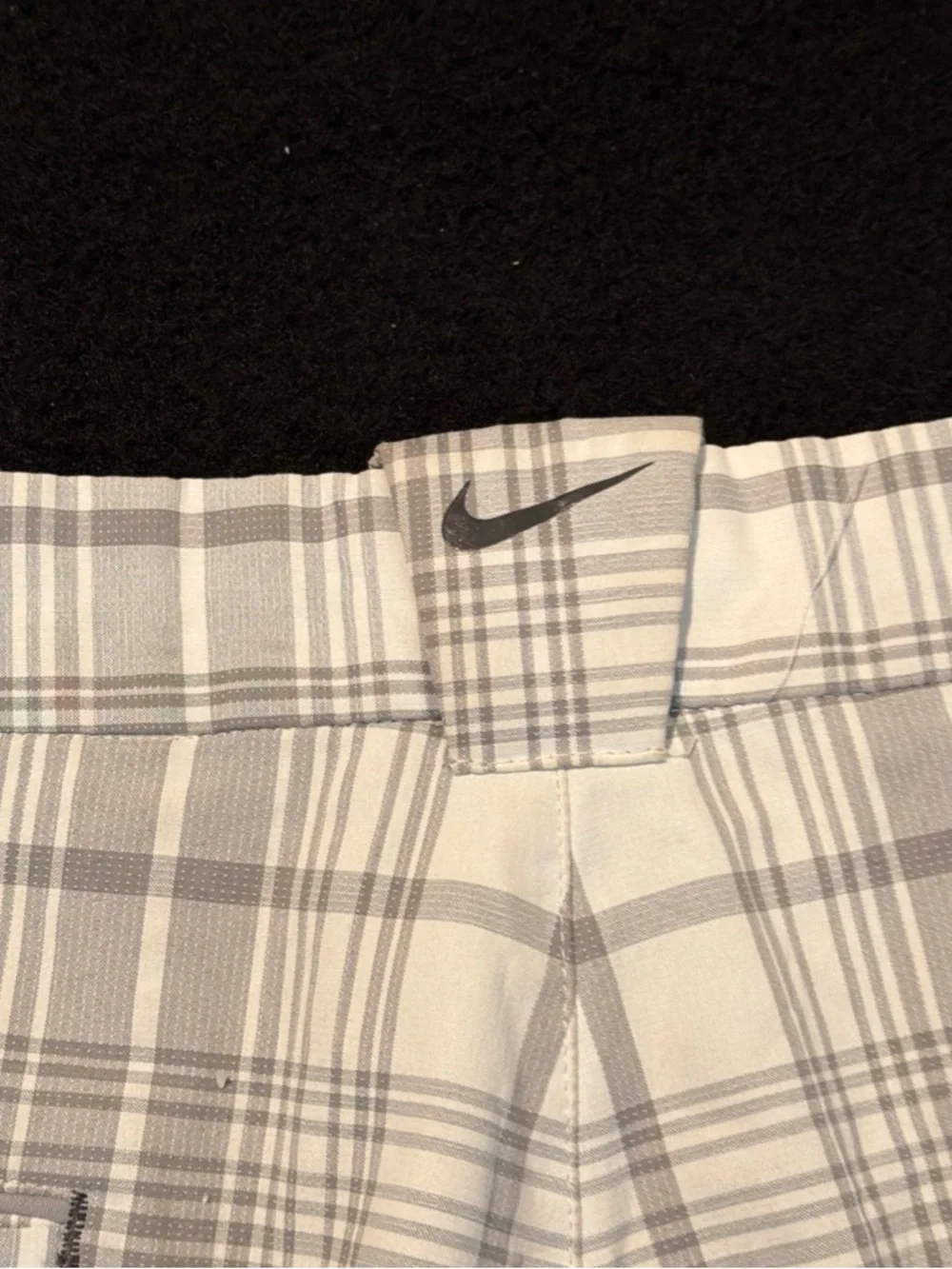 Nike Golf Gray White‎ Plaid Golf Dri-Fit Tour Performance Mens Size 36
